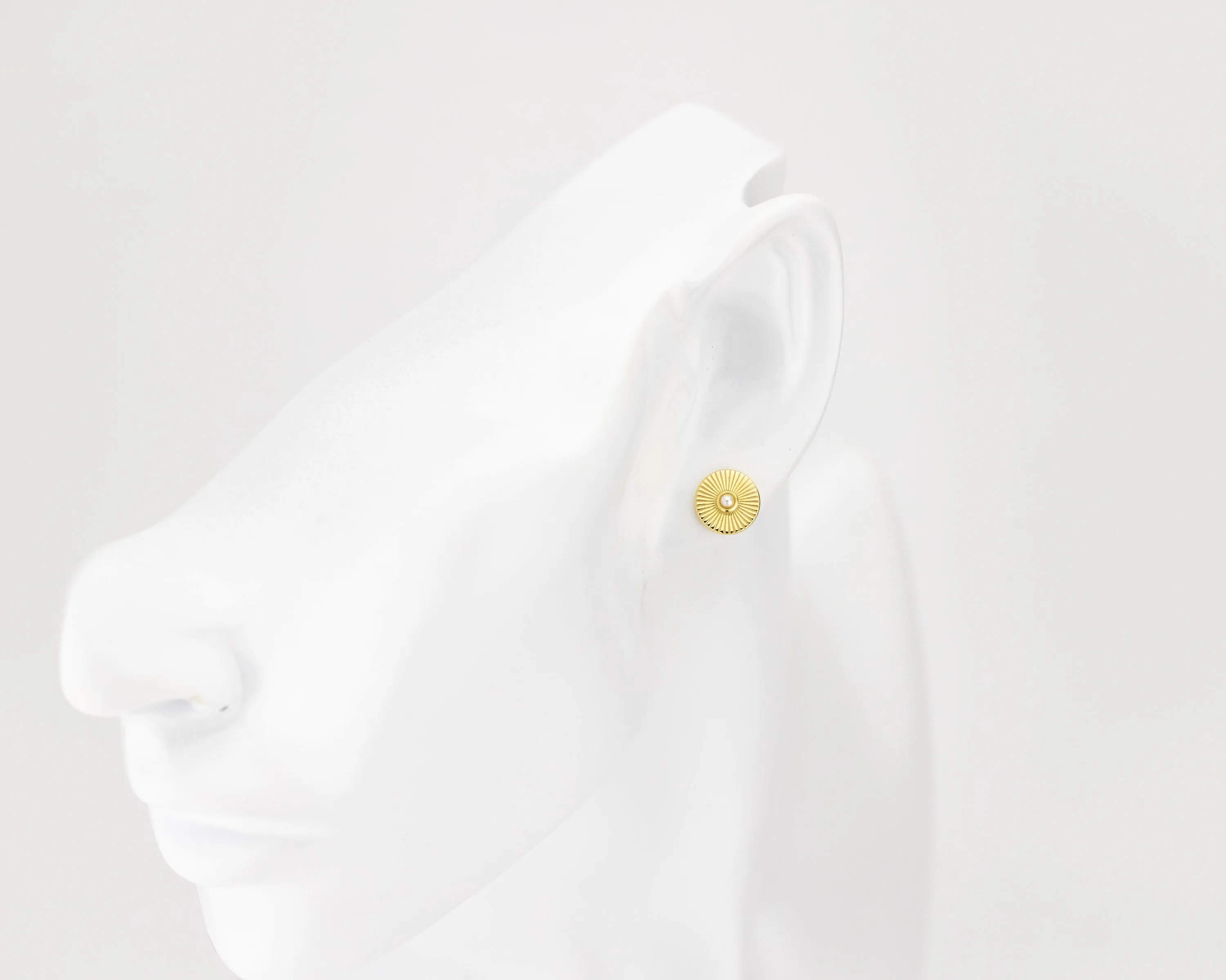 Sunbeam pearl studs, circle pearl studs, sun, , sunshine, radial coin earrings, vintage, shell pearls, minimalist, bridal gift, 925