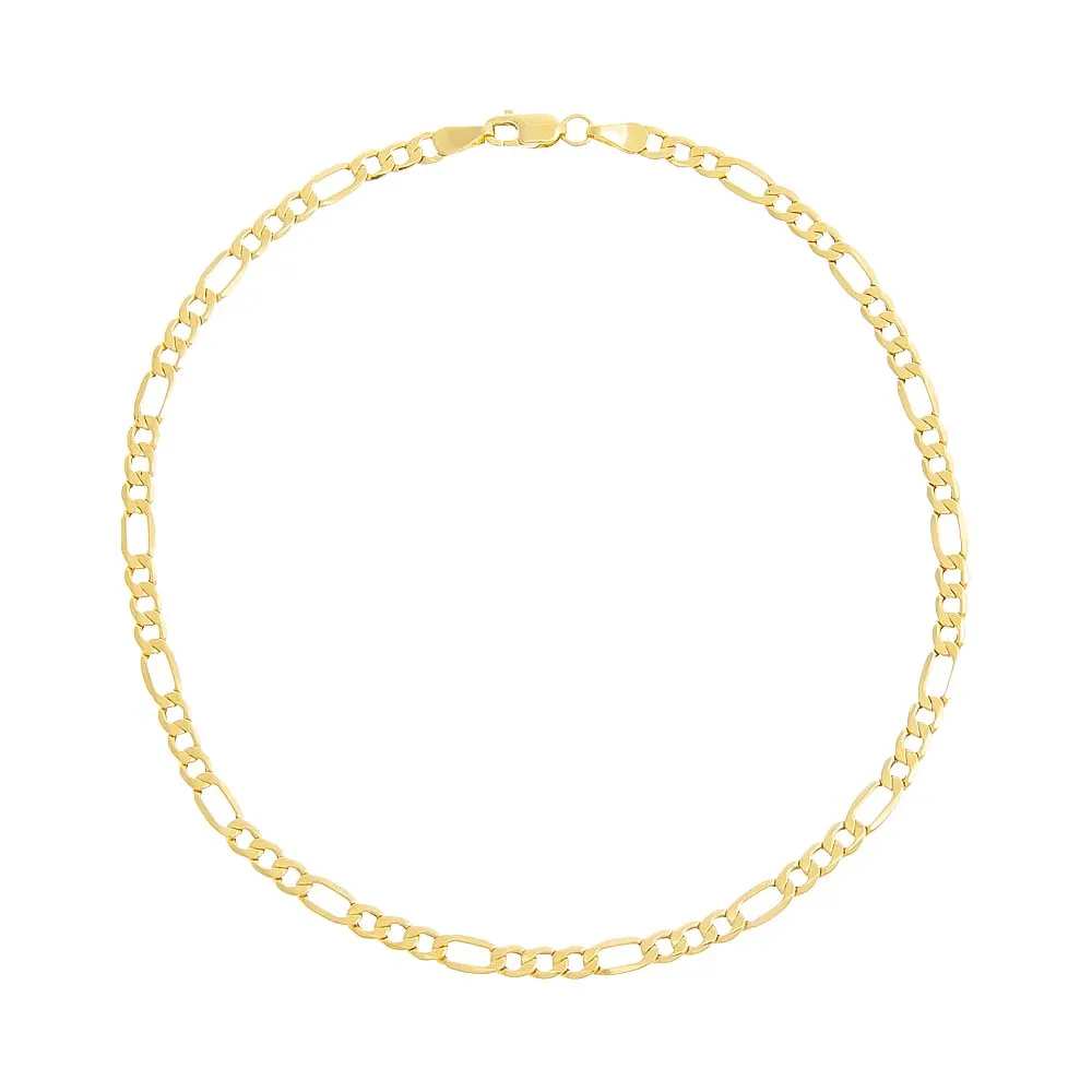 Super Hollow Figaro Anklet 14K