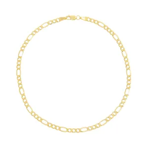 Super Hollow Figaro Anklet 14K