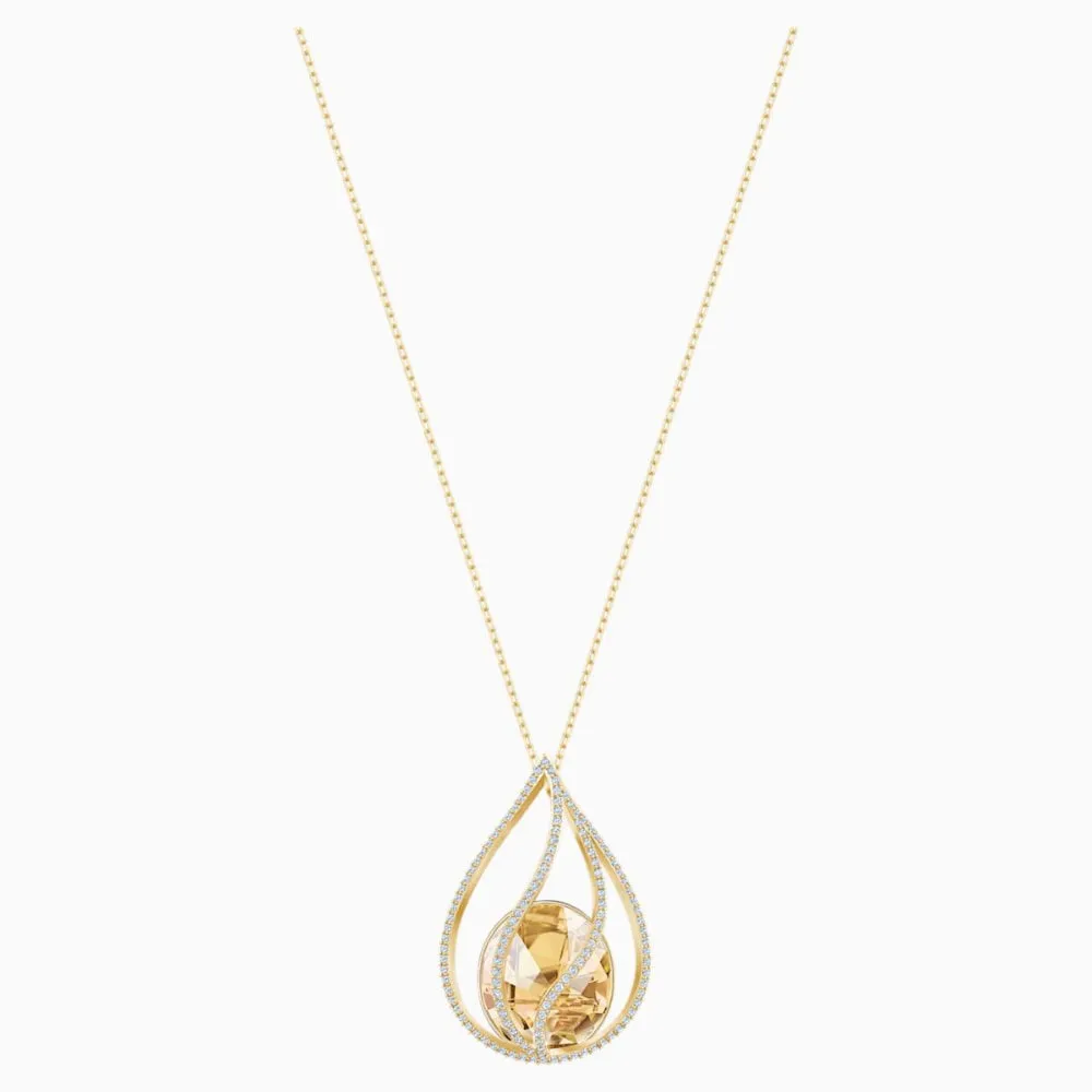 Swarovski,Energic Necklace,Brown, Gold-Tone,One Size
