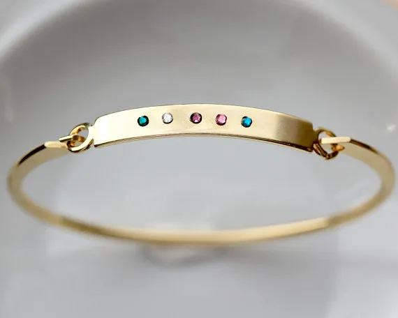 Swing Top Birthstone Bangle Bracelet