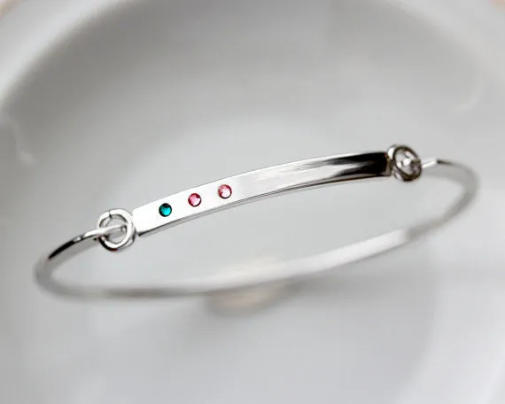 Swing Top Birthstone Bangle Bracelet