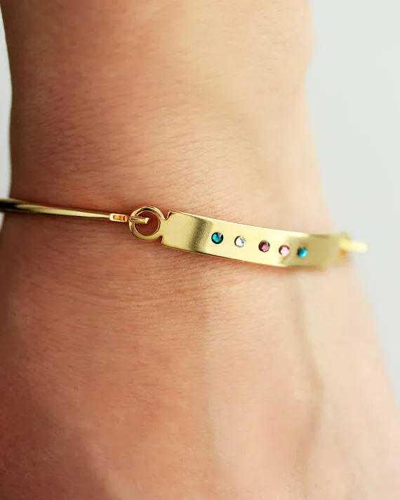Swing Top Birthstone Bangle Bracelet