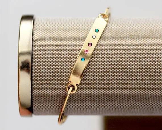 Swing Top Birthstone Bangle Bracelet