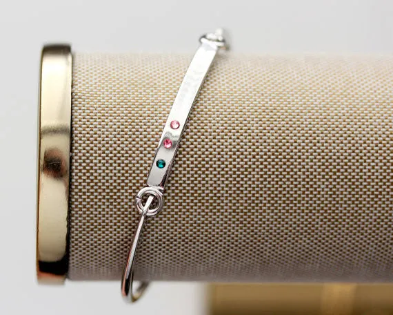 Swing Top Birthstone Bangle Bracelet
