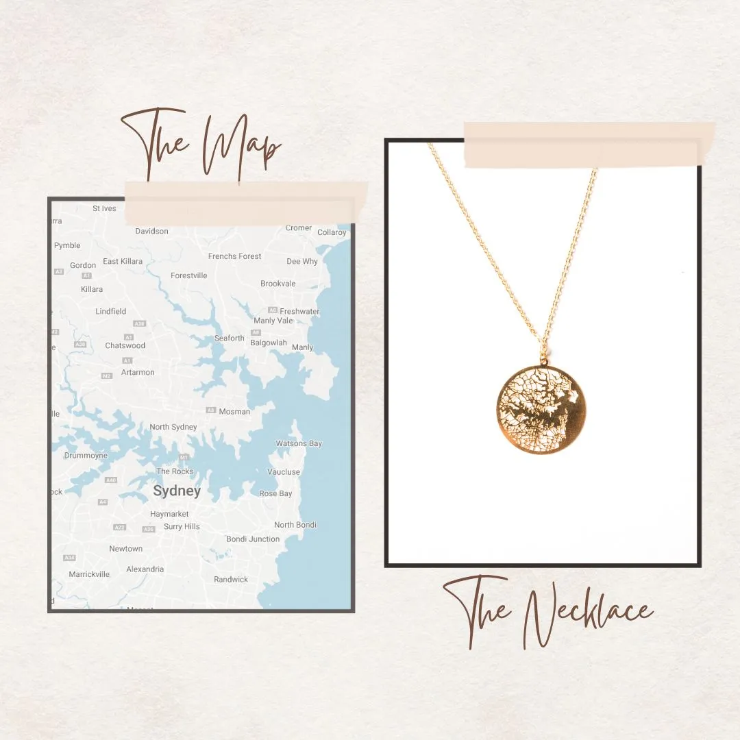 Sydney Gold - City Map Necklace