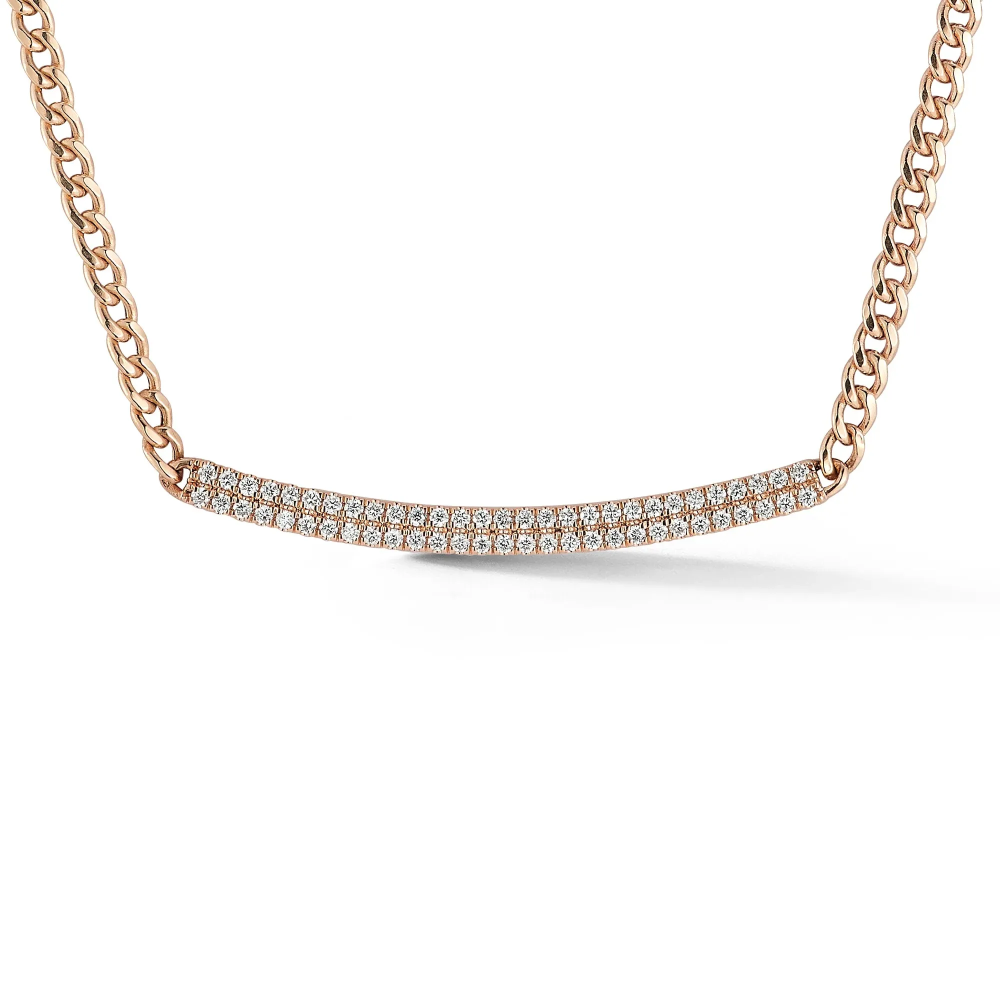 SYLVIE ROSE CUBAN CHAIN LONG BAR NECKLACE
