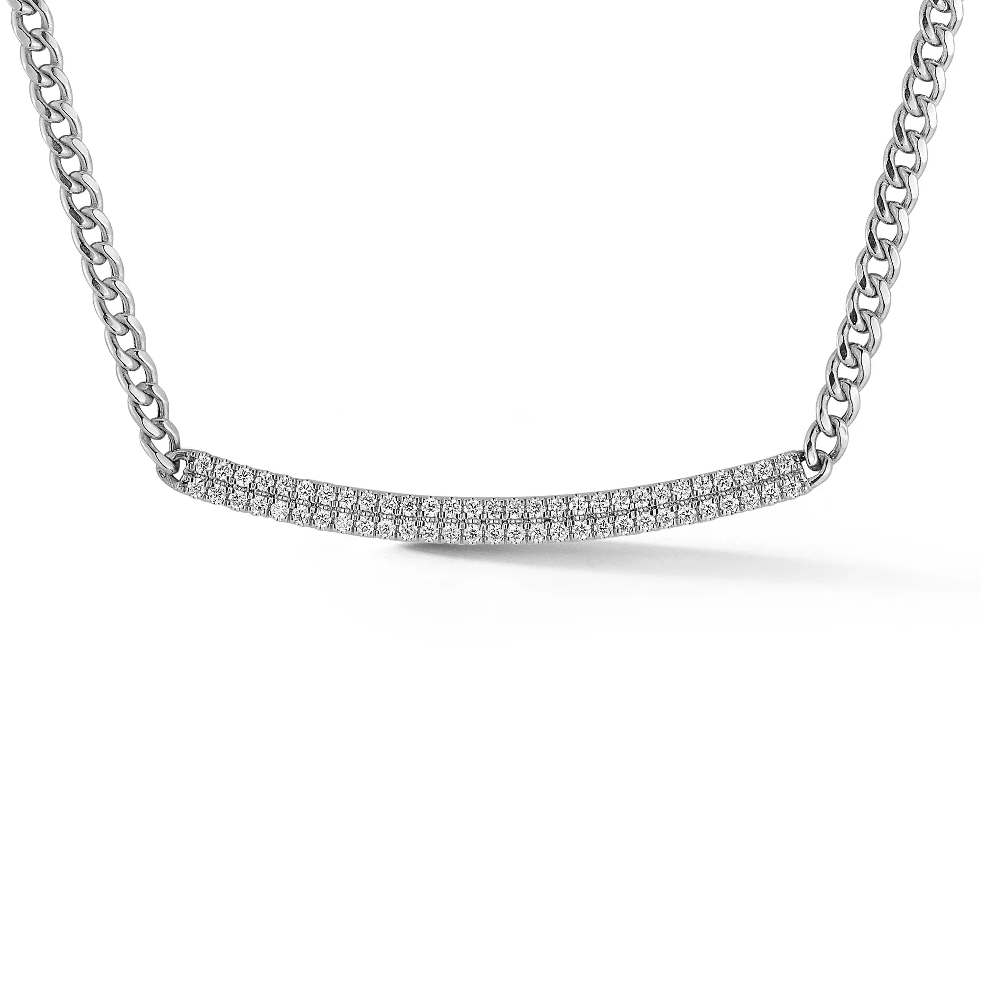 SYLVIE ROSE CUBAN CHAIN LONG BAR NECKLACE