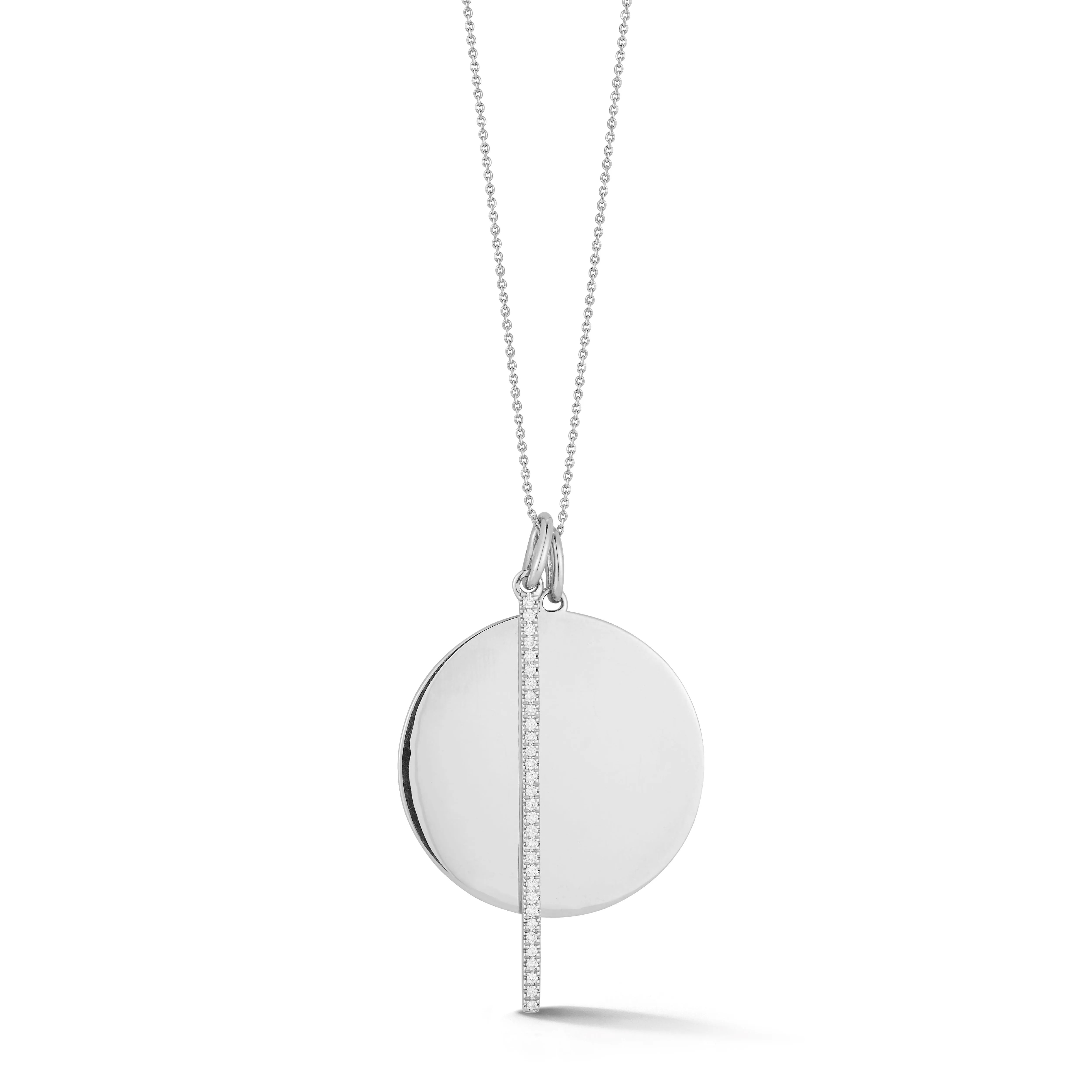 Sylvie Rose Disc And Pave Bar Necklace