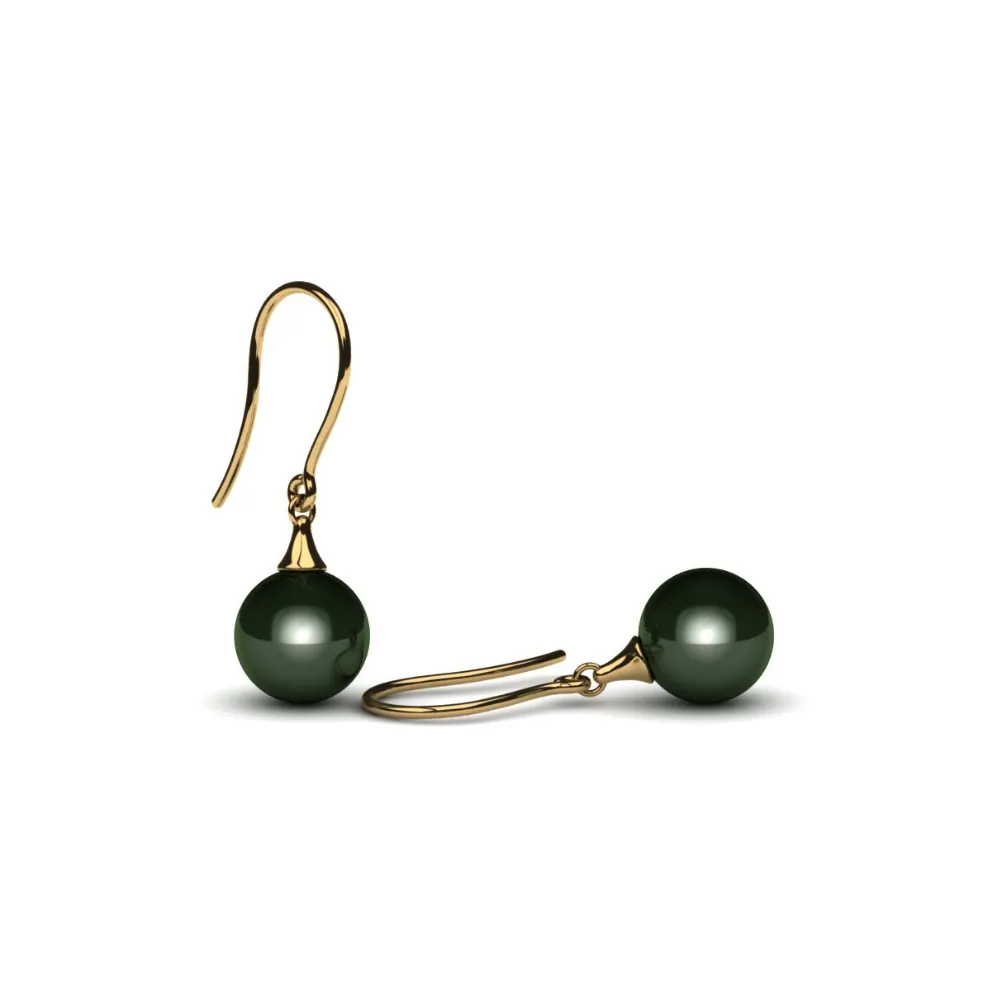 Tahitian Pearl Bell Drop Earrings, 8.75mm