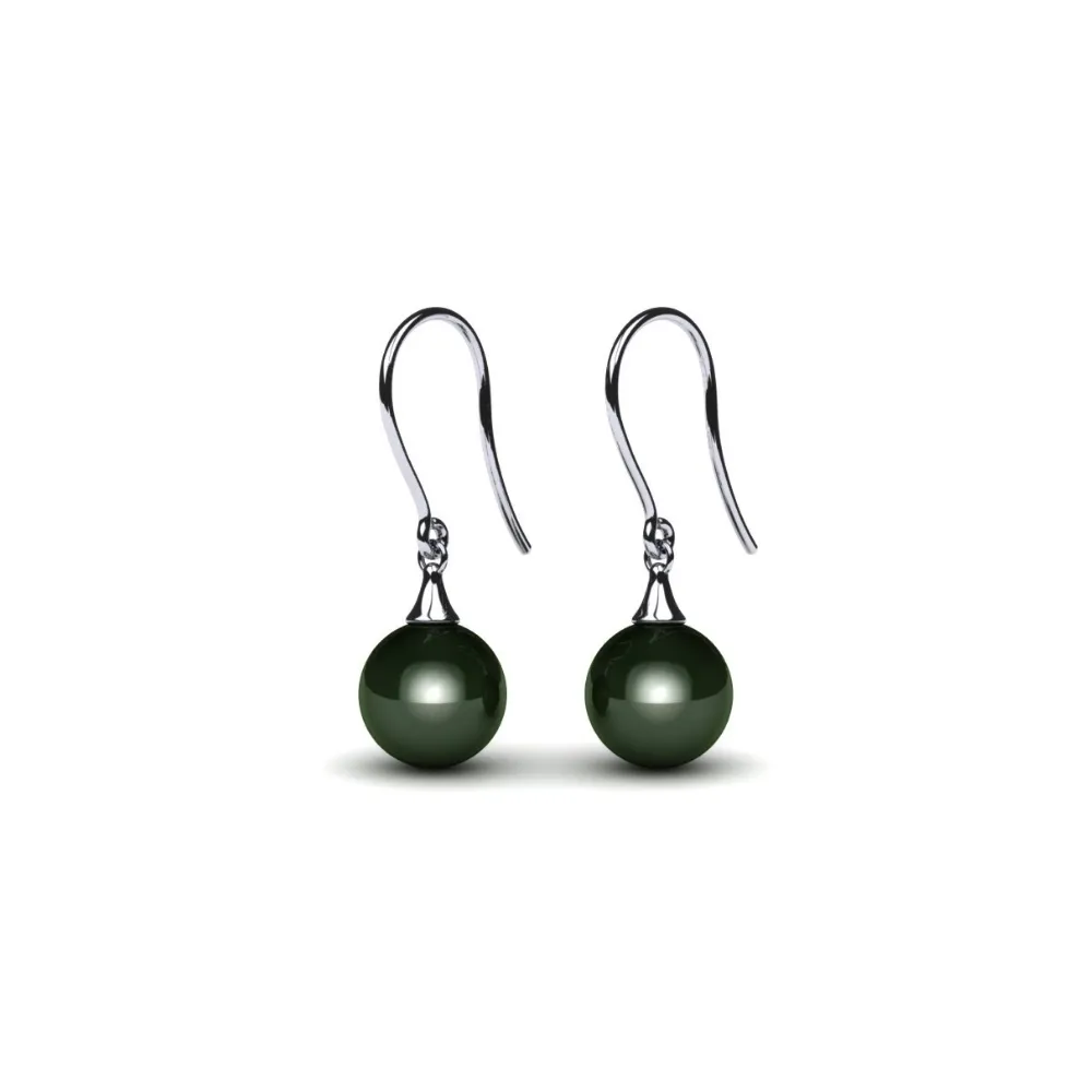 Tahitian Pearl Bell Drop Earrings, 8.75mm