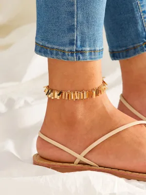 Tassel Metallic Strip Decor Anklet 1pc - FD ⚡
