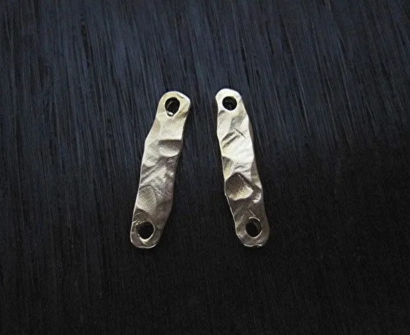 Textured Gold Bronze Jewelry Bar Link and Connector (one link)