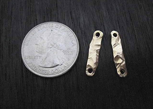 Textured Gold Bronze Jewelry Bar Link and Connector (one link)