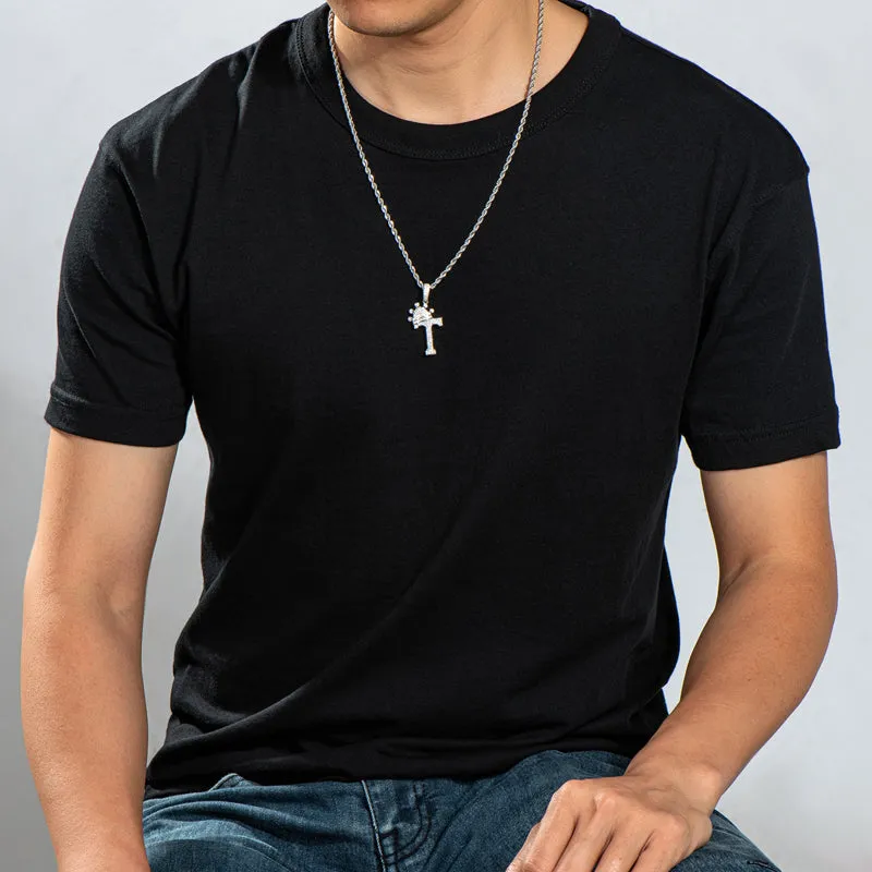 The Letter T Created Diamond Crown Hip Hop Rope Chain Pendant Necklace 23.62''