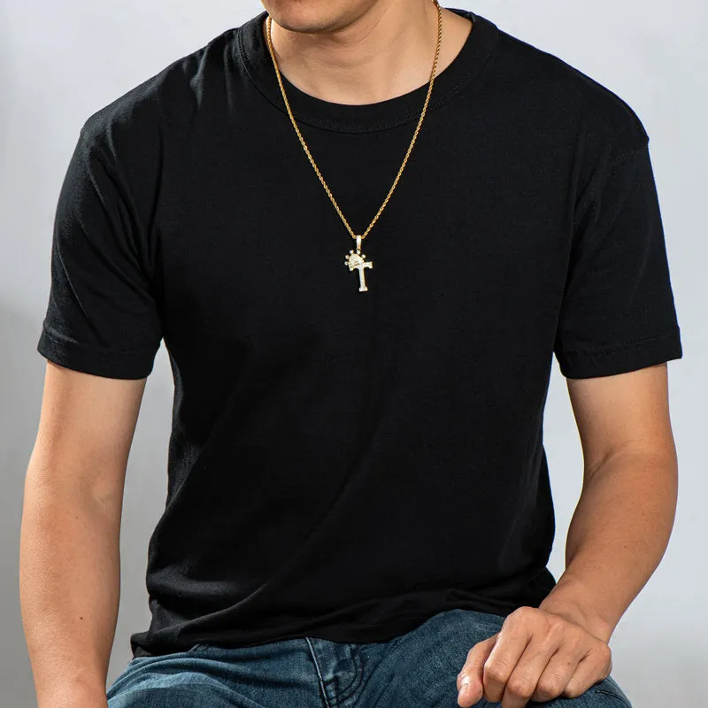 The Letter T Created Diamond Crown Hip Hop Rope Chain Pendant Necklace 23.62''