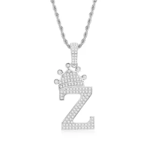 The Letter Z Created Diamond Hip Hop Men Women Pendant Necklace
