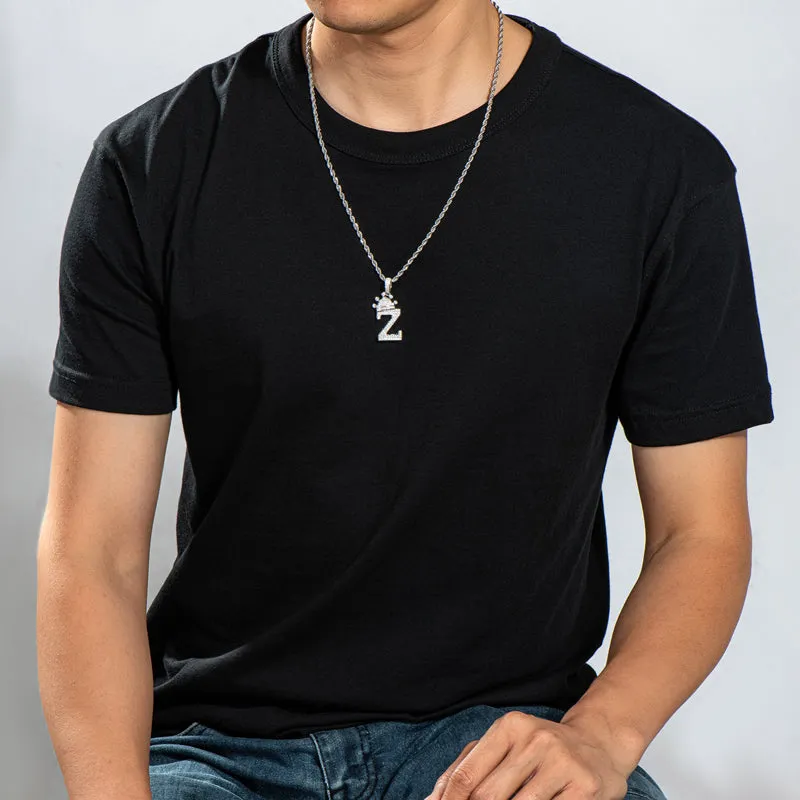 The Letter Z Created Diamond Hip Hop Men Women Pendant Necklace