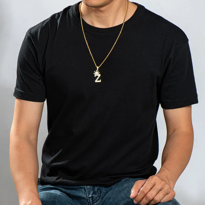 The Letter Z Created Diamond Hip Hop Men Women Pendant Necklace