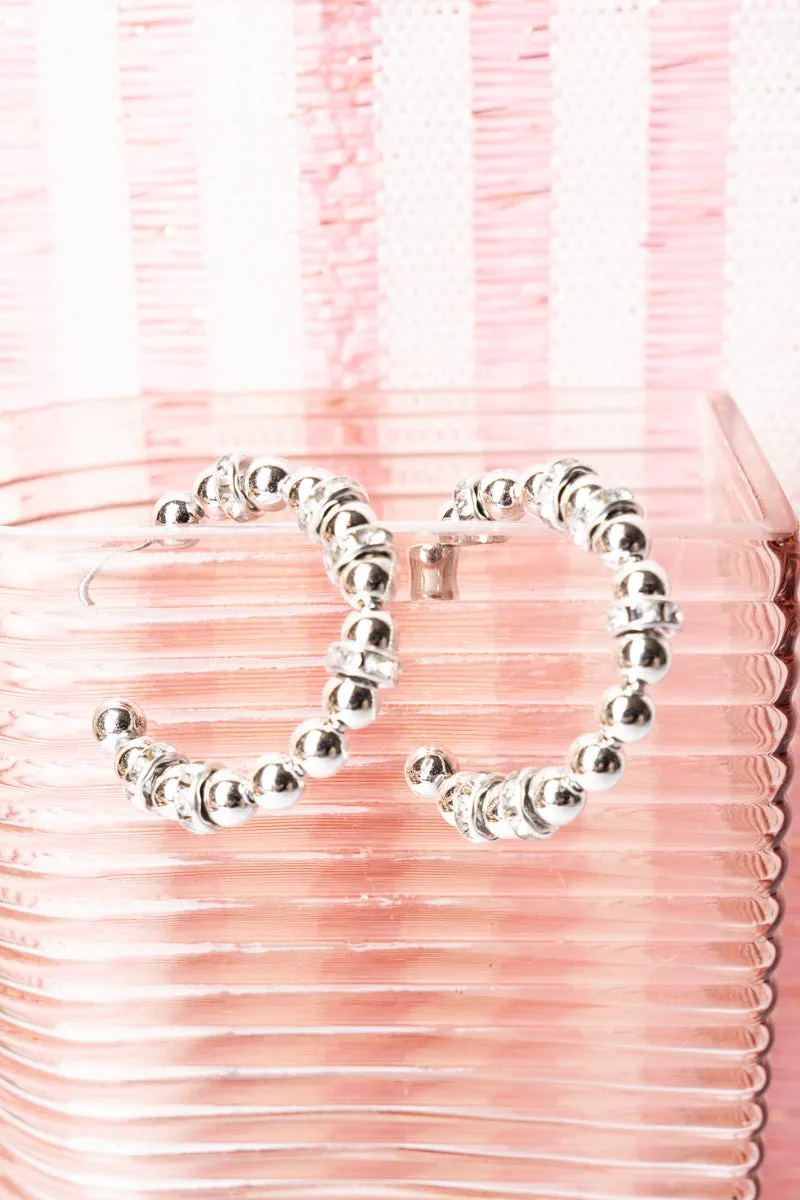 The Mariyah Crystal Silvertone Hoop Earrings