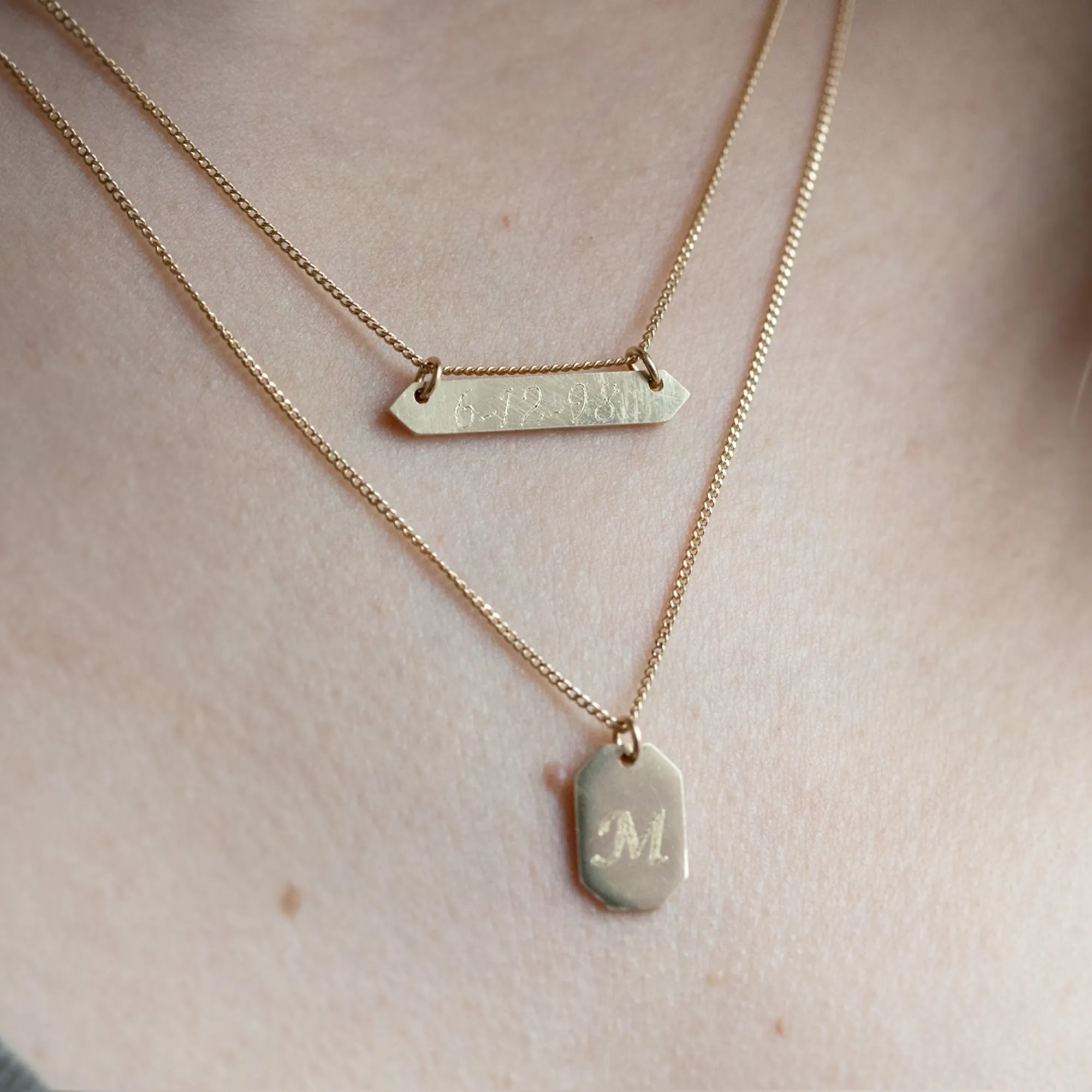 The Personalized Bar Necklace | 14K Yellow Gold