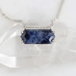 The Raw Sapphire Hexagon Necklace | Sterling Silver