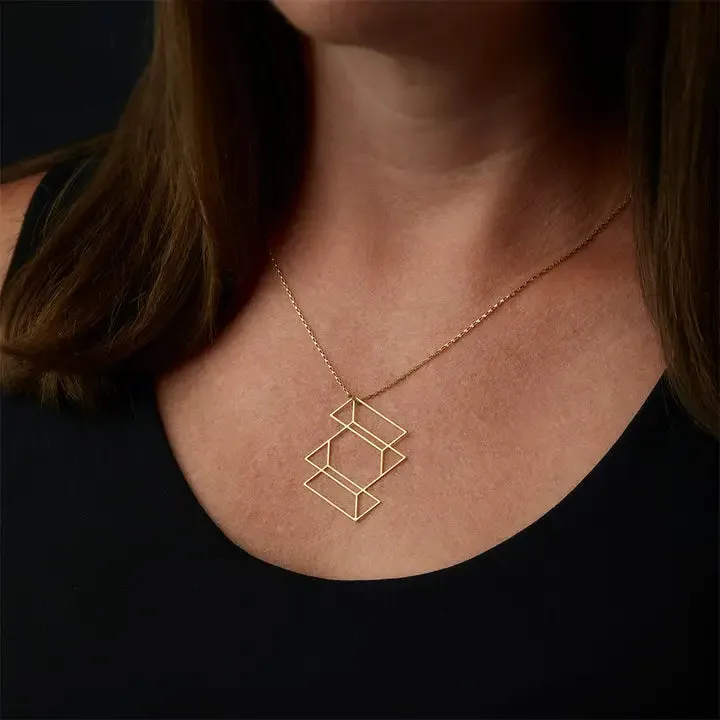 Three Planes Pendant Necklace
