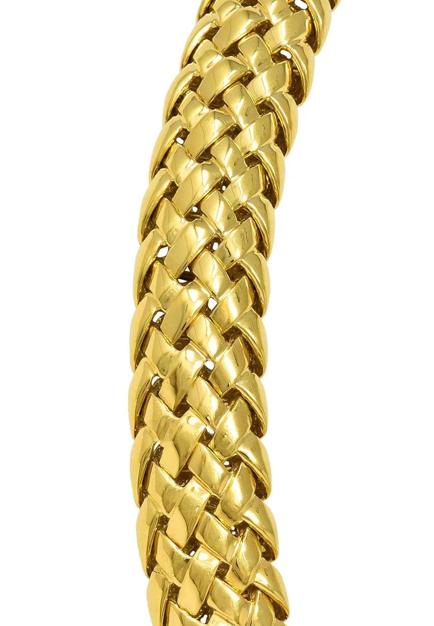 Tiffany & Co. 1995 18 Karat Yellow Gold Vintage Woven Vannerie Collar Necklace