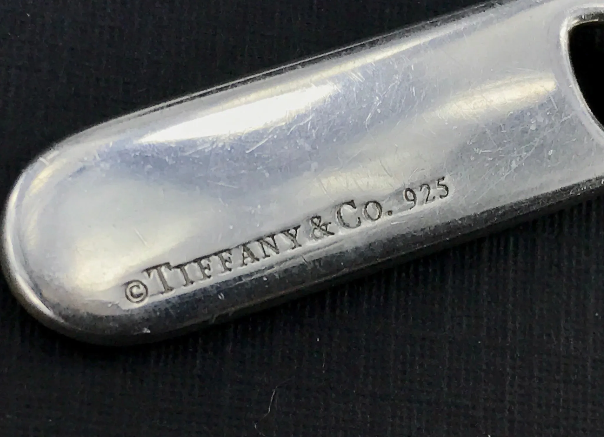 Tiffany & Co Sterling Silver T&Co Bar Pendant Necklace