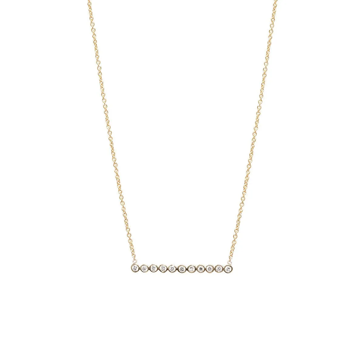 Tiny Diamond Bezel Bar Necklace
