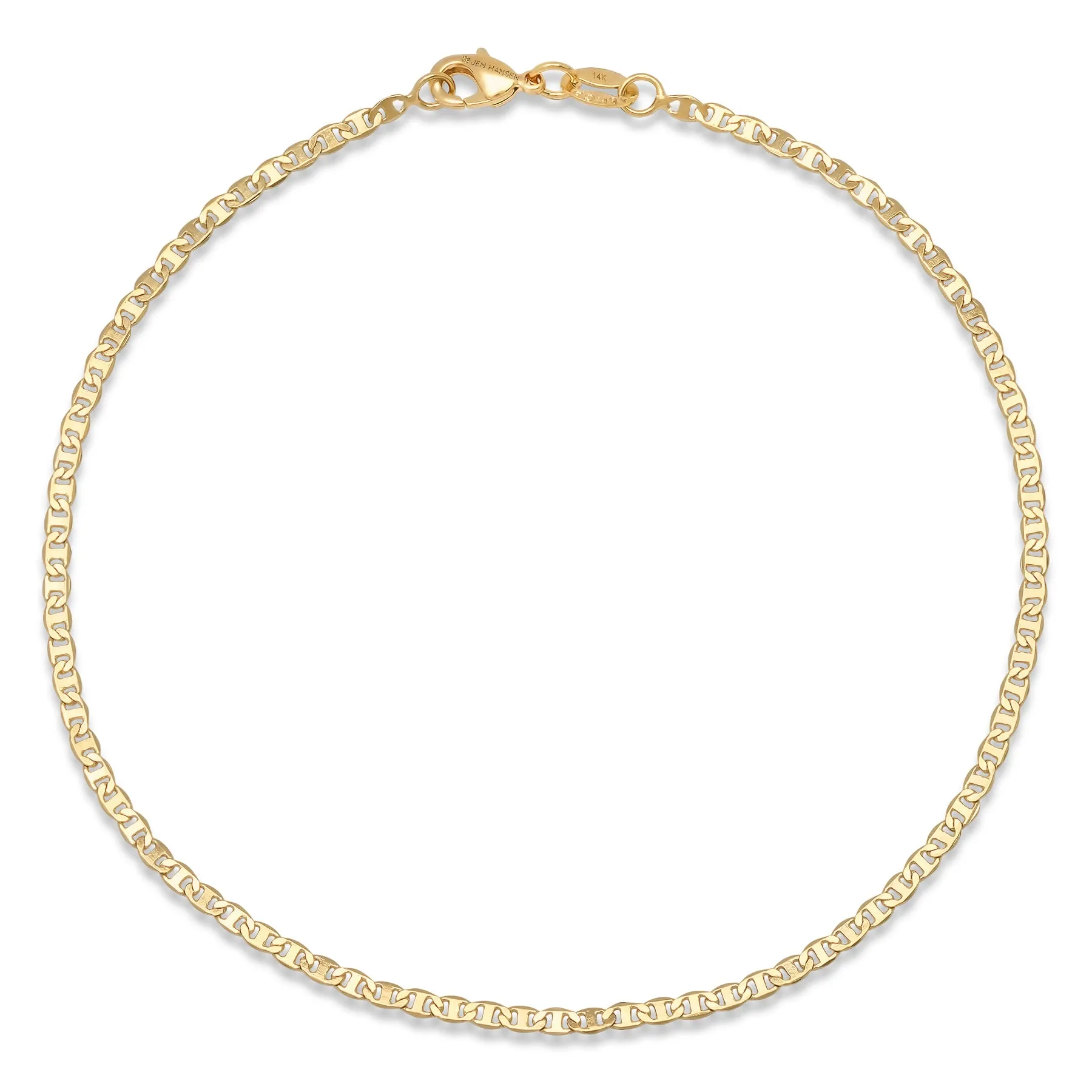 Tiny Horsebit Link Anklet, Gold