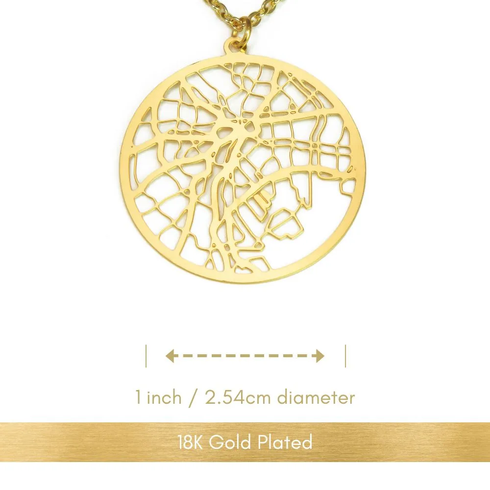 Tokyo Gold - City Map Necklace