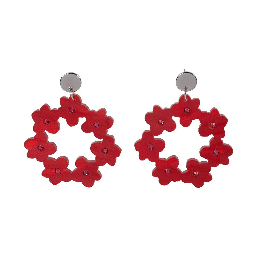 Toolally Crystal Blossom Hoop Earrings