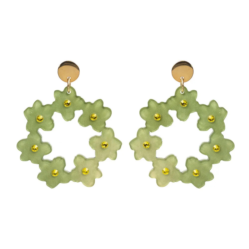 Toolally Crystal Blossom Hoop Earrings