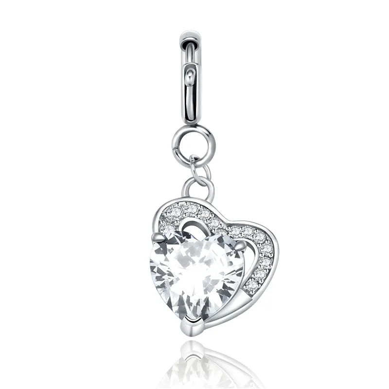 totwoo Birthstone Heart Charms(Silver/Rose Gold)