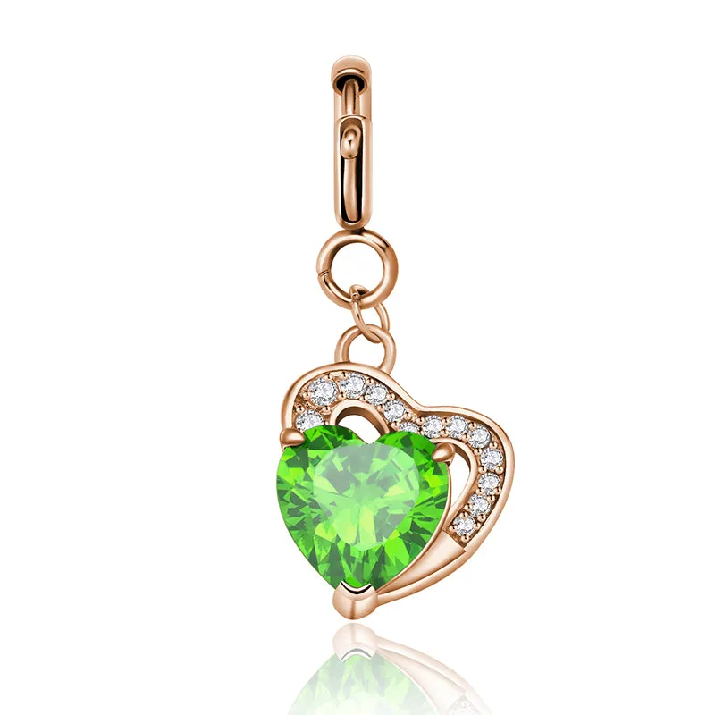 totwoo Birthstone Heart Charms(Silver/Rose Gold)