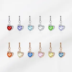 totwoo Birthstone Heart Charms(Silver/Rose Gold)