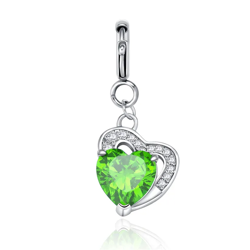 totwoo Birthstone Heart Charms(Silver/Rose Gold)