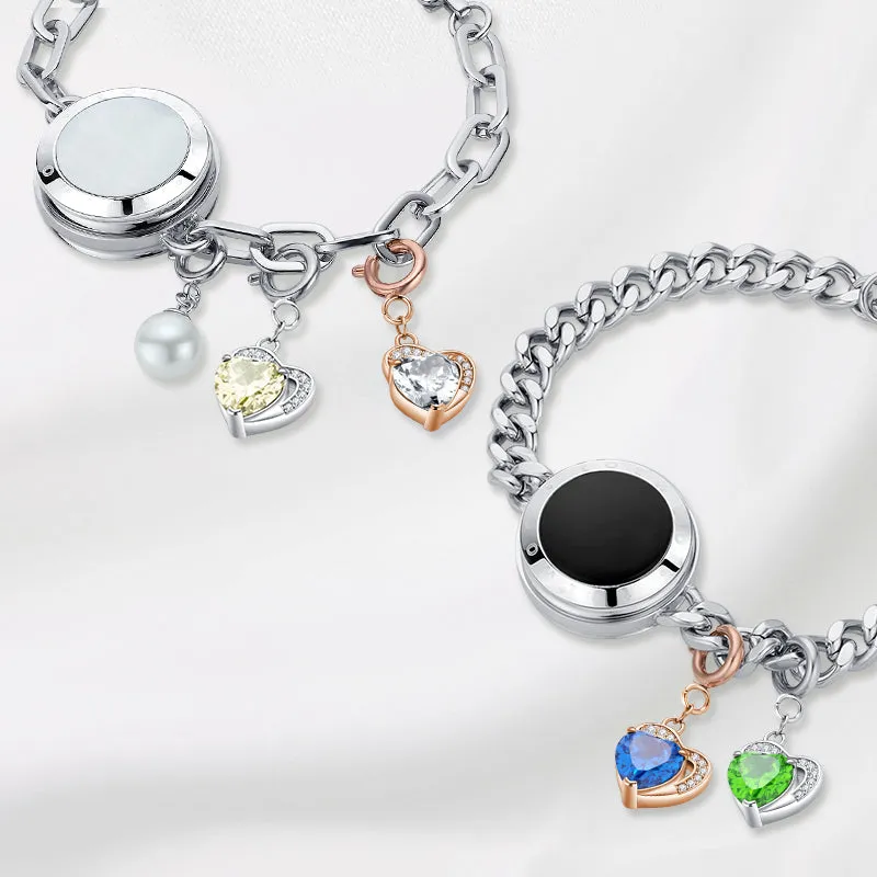 totwoo Birthstone Heart Charms(Silver/Rose Gold)