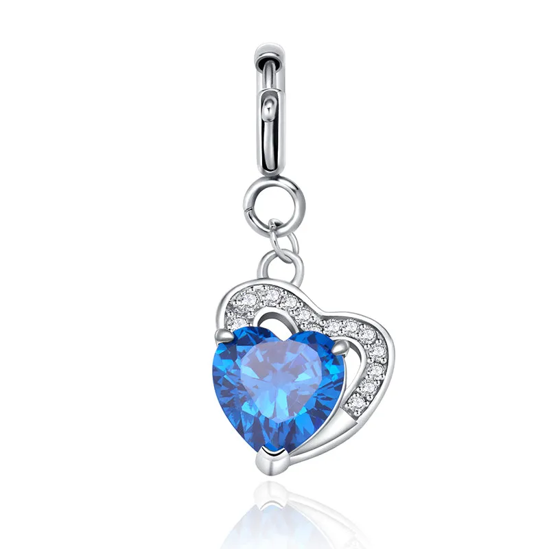 totwoo Birthstone Heart Charms(Silver/Rose Gold)