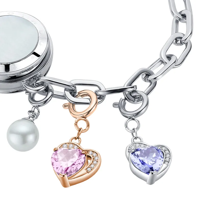 totwoo Birthstone Heart Charms(Silver/Rose Gold)