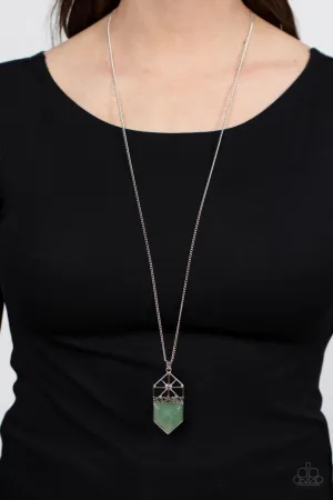 Trailblazing Talisman - Green - Jade Stone Pendant Paparazzi Necklace