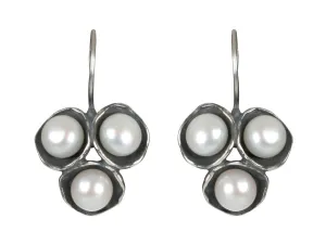 Tri-Pod Pearl Earrings with Hook