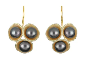 Tri-Pod Pearl Earrings with Hook