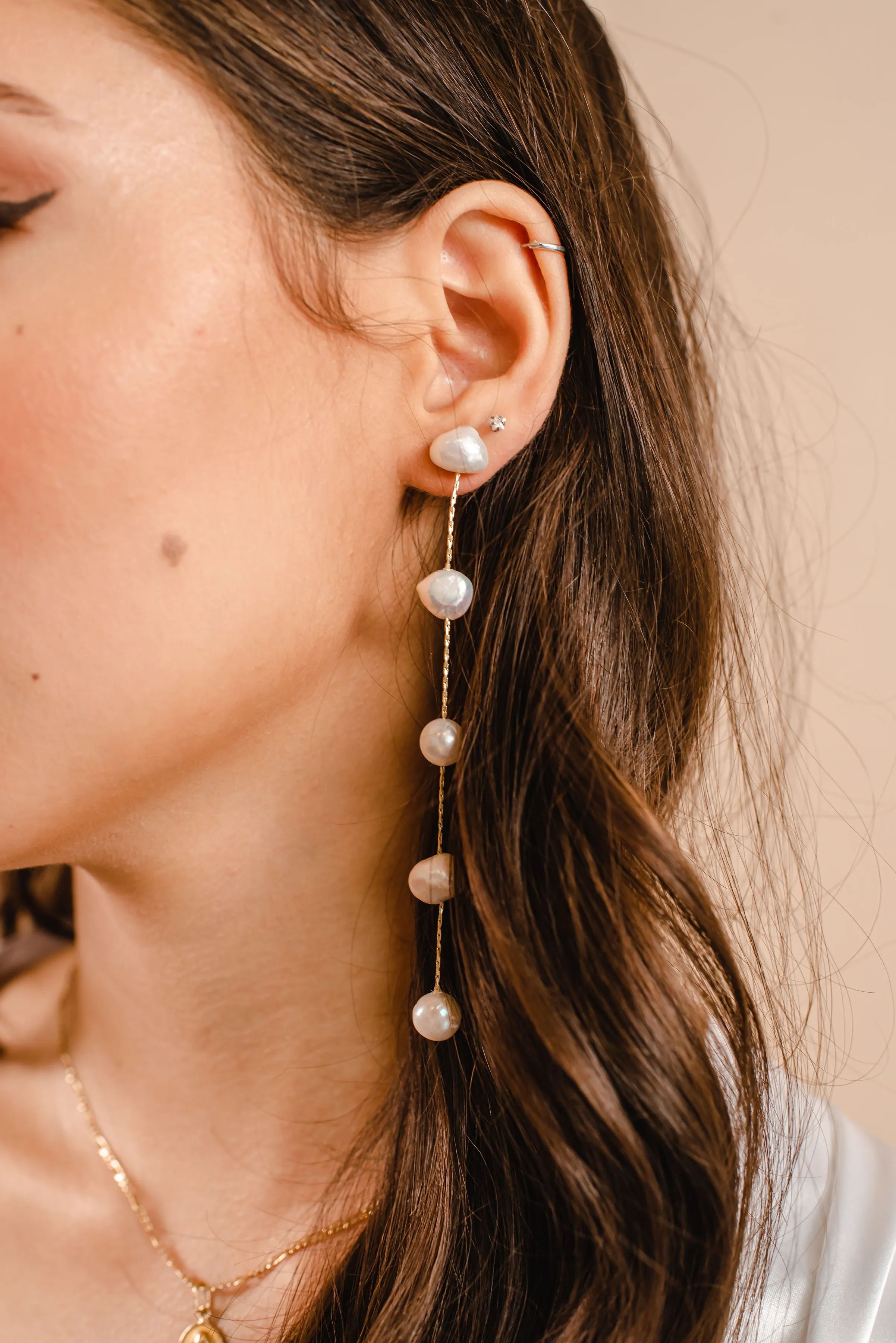 Tulum freshwater pearl earrings