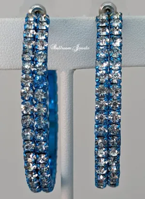 Two Row crystal hoop earrings