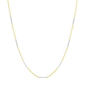 Two-Tone Staple Bar Stations Adjustable Necklace