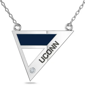 UCONN Geometric Necklace in Sterling Silver
