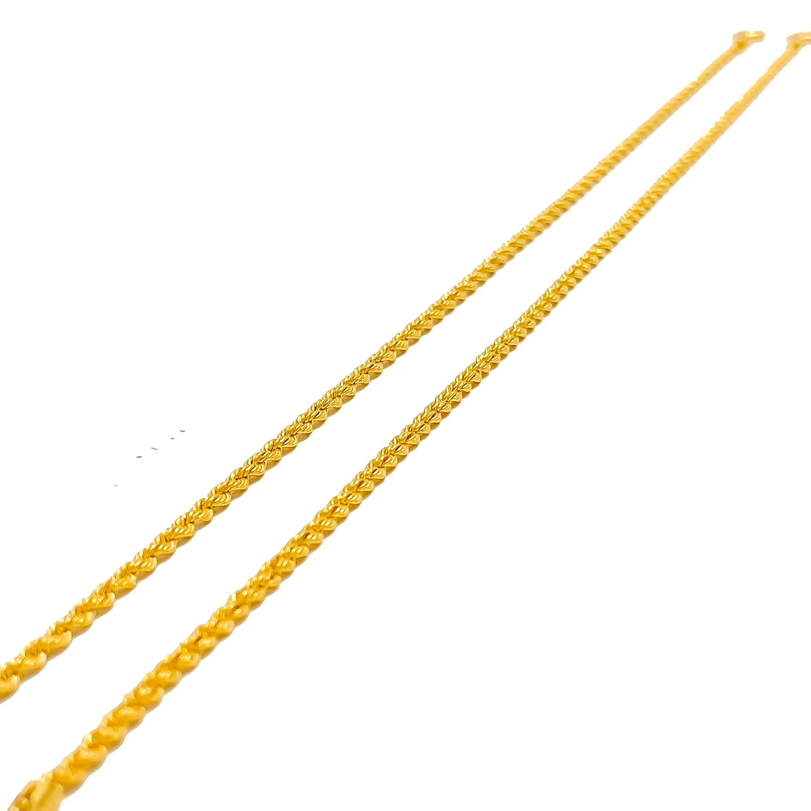 Upscale High Finish 22K Gold Rope Anklet Pair