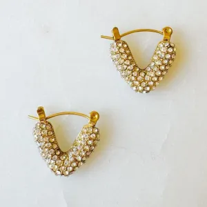V Shape Classy Hoop Earrings